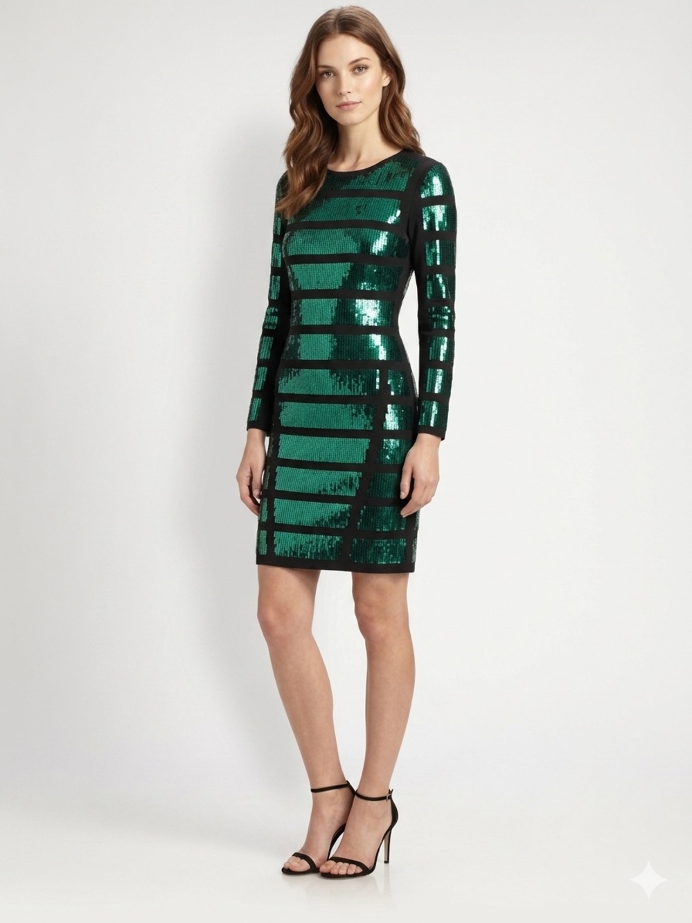 ✨ Stunning Tory Burch Sequined Geometric Long-Sleeve Dress ✨